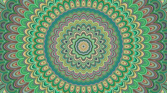 Spin flower mandala art pattern - seamless loop