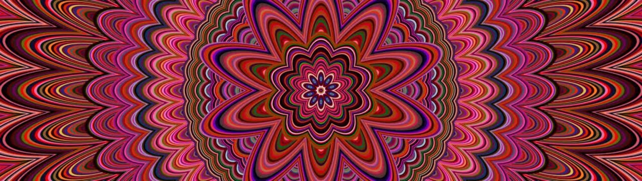 Abstract flower mandala graphic design animation - seamless repetition