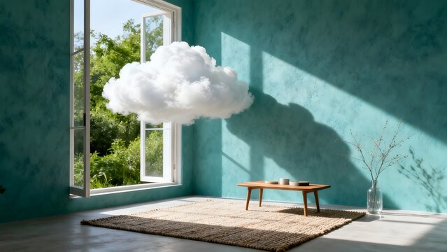 Cloud in room by window