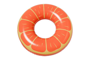 Orange Inflatable Swim Ring, Summer Pool Float Isolated on White Background © AndS