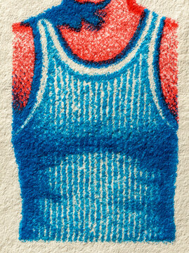 litho-printed illustration on old paper: undershirt