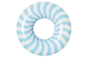 Obraz premium Striped retro Inflatable Swim Ring Summer Pool Float Isolated on White Background