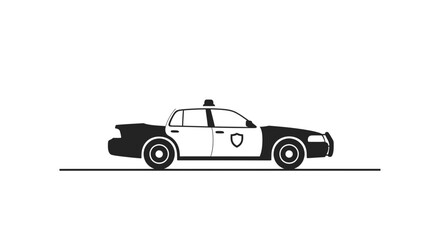 Police Car Icon, Law Enforcement Vehicle, Security Service, Vector Illustration © Ben