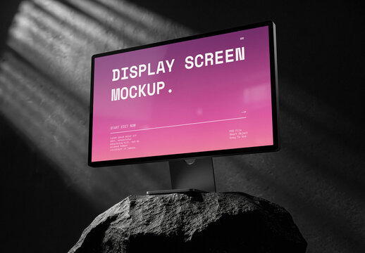 Industrial Desktop Studio Monitor Mockup