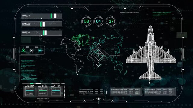 Advanced Aircraft Surveillance Dashboard with Global Navigation Display