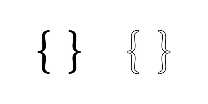 bracket Curly Brace Icon Vector.