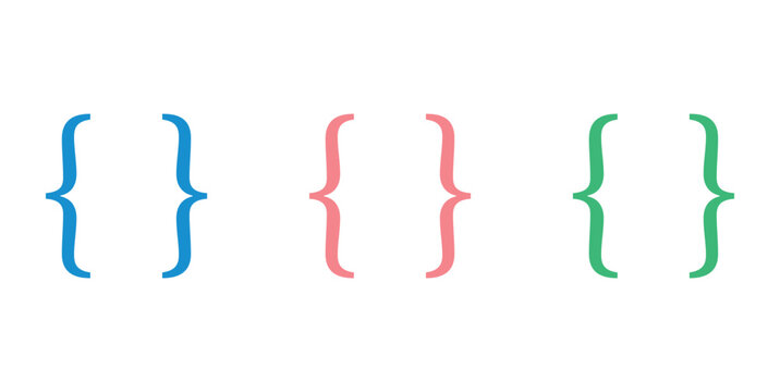 bracket Curly Brace Icon Vector.
