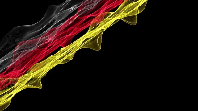 Fantastic German color wave video animation in slow motion for sport events and space for text, 4096x2304 loop 4K