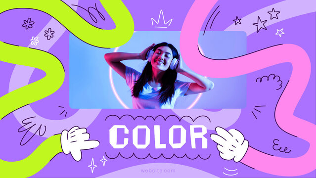 A bright and modern template with bold colors, playful shapes, and hand-drawn elements. Perfect for creative promos and eye-catching social media content.