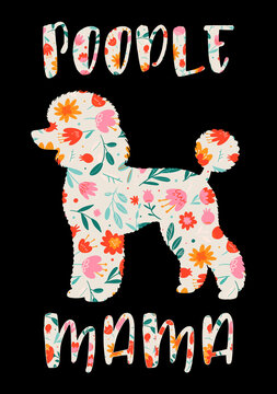 Poodle Mama Teddy Cut Floral Dog Lover
