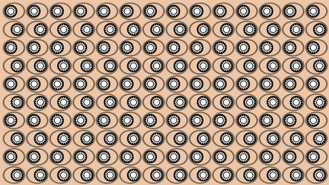 Seamless steampunk eye gear pattern background vector illustration.