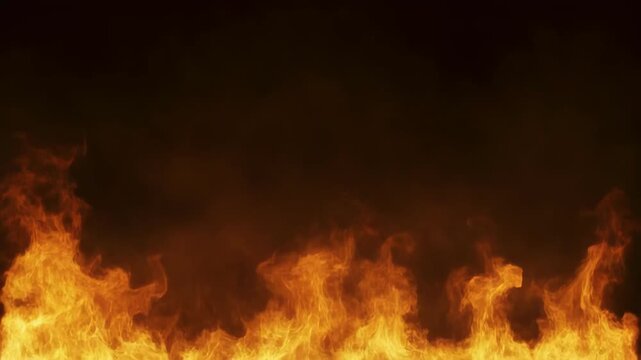 Bright orange flames rising against a dark background.