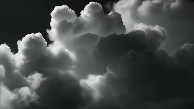 Dramatic dark storm clouds with high contrast lighting.