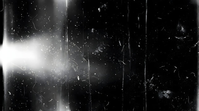 Ultra realistic black and white 35mm film overlay texture with light leak and vintage grain
