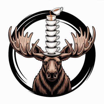 Moose with a spinal column on head.