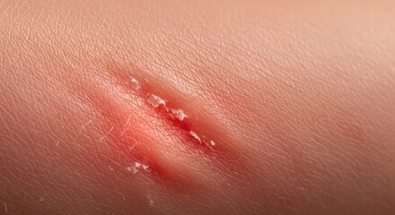 Fototapeta premium Close Up Skin Irritation Concept Featuring Localized Redness and Inflamed Surface Tissue