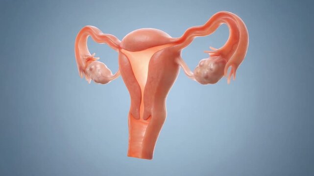 Medical animation of a hysterectomy showing surgical removal of the uterus and related reproductive organs, used for gynecology, cancer treatment, education, and clinical illustration