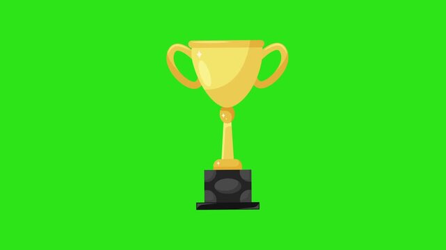 Shiny gold trophy for champion victory and icon suitable for winning awards, achievements, competitions, and success recognition.