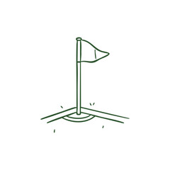 Soccer Corner Flag Hand Drawn Doodle Sports Illustration © olya