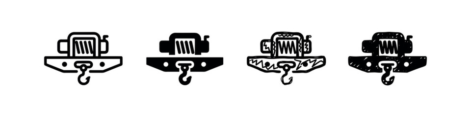 Fototapeta premium Winch, icon set