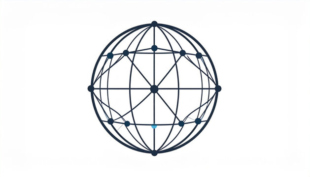 Flat globe network icon