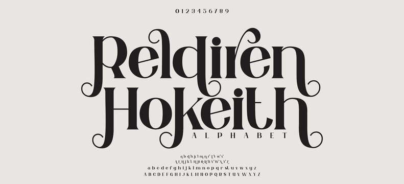 Elegant alphabet letters font and number. Typography luxury classic lettering serif fonts decorative for logo wedding vintage retro concept. vector illustration.