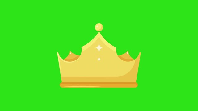 Bright yellow royal crown graphic against a vibrant green backdrop. Ideal for royal events, celebrations, invitations, and childrens designs.