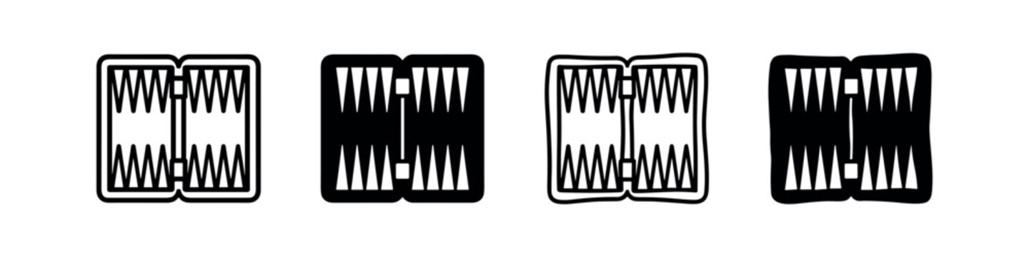 Open Backgammon Board Game Icon Set