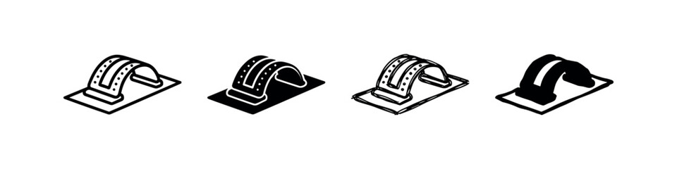 Fototapeta premium Roller coaster track icon in four variations
