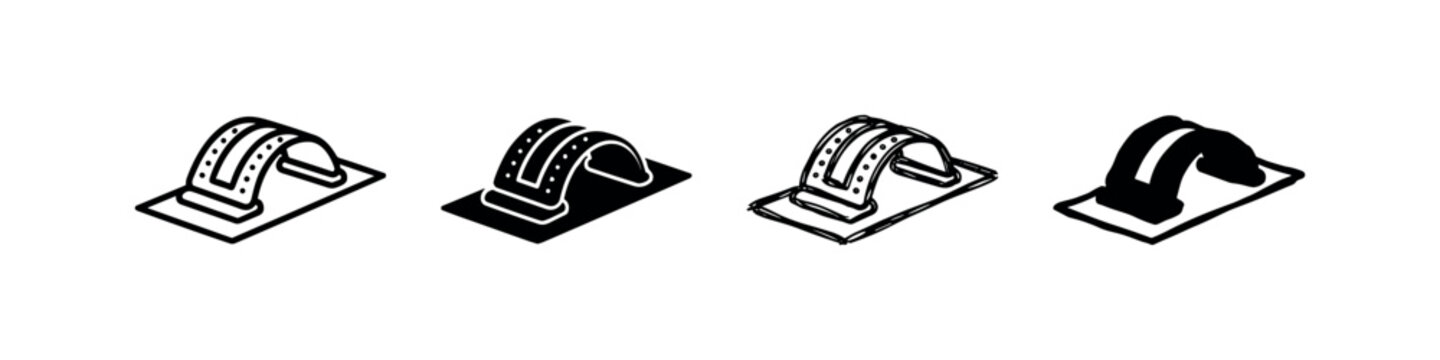 Roller coaster track icon in four variations