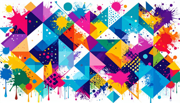 Flat geometric mosaic vector