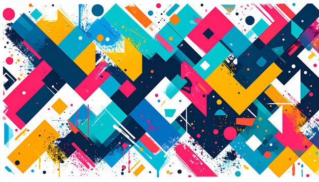 Flat geometric mosaic vector