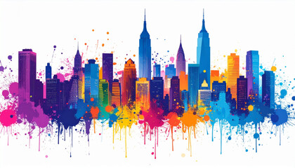 Fototapeta premium Graffiti city skyline vector