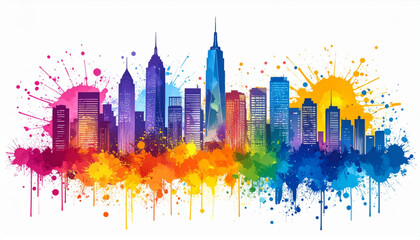Obraz premium Graffiti city skyline vector