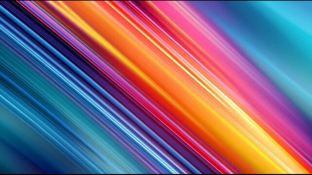Vibrant abstract diagonal lines in colorful gradient background