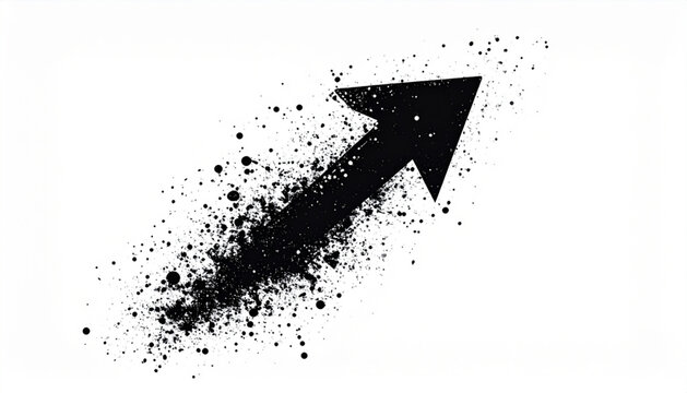 Flat spray upward arrow art