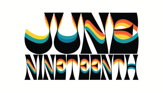 Bold vintage typography celebrating the important holiday of June nineteenth date