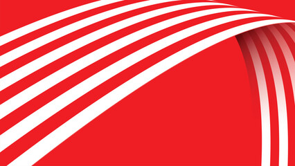 Obraz premium Red desktop wallpaper with curved white stripes, modern and bold design vector