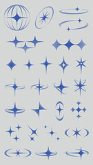 Obraz premium Abstract blue starburst designs element vector set