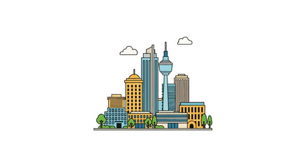 Obraz premium City Skyline with Modern Skyscrapers.