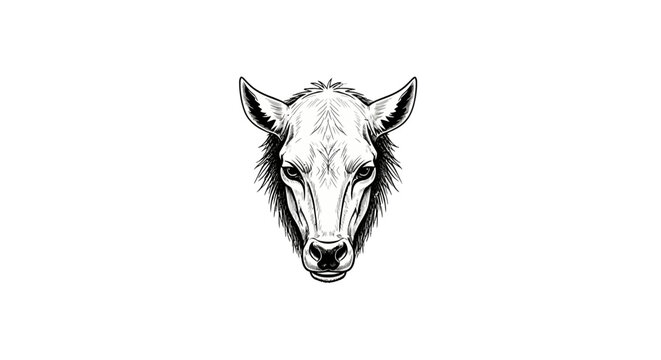 Close up of donkey face looking.