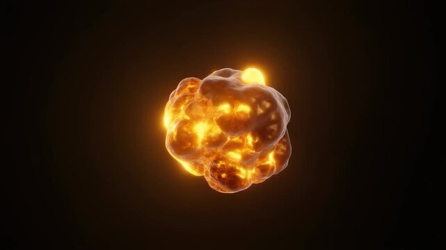 Glowing Fat Cell Metabolism Medical Science Animation

