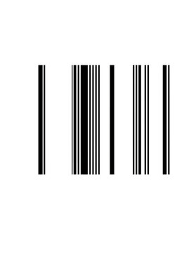 Close-up of three black barcode labels on a white background