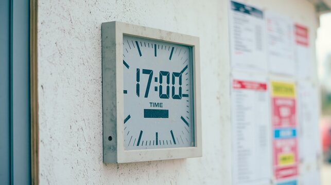 Industrial Time Clock Beside Safety Notices