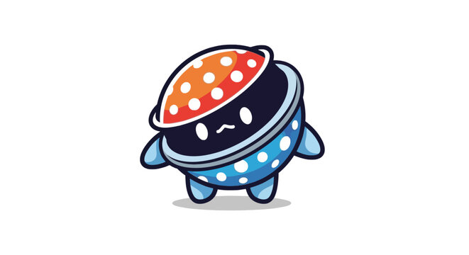 Cute cartoon alien creature character.