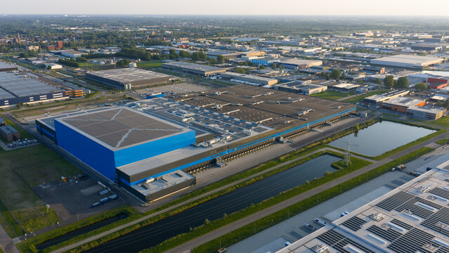 Waalwijk, Netherlands - 09 May 2026: Aerial View of Bol.com Fulfilment Center in Waalwijk