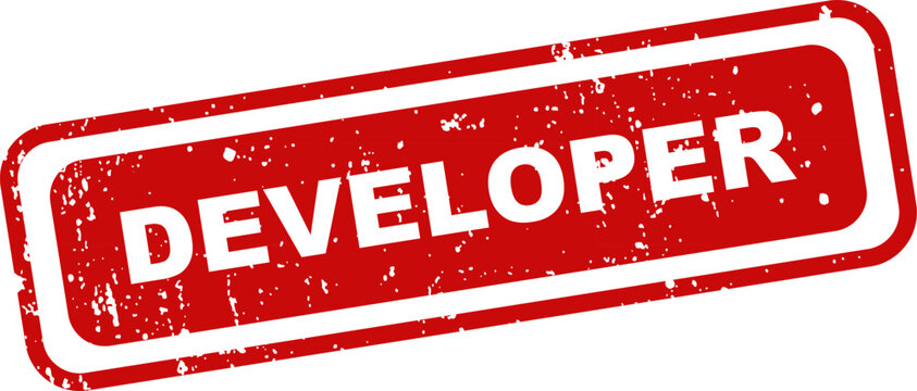 Red stamp developer badge