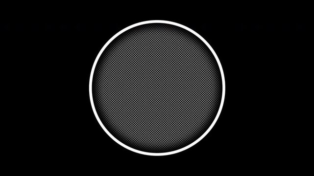 Animation of the appearance of a circle with a shaded middle, which is drawn using a radius and a point at its end.