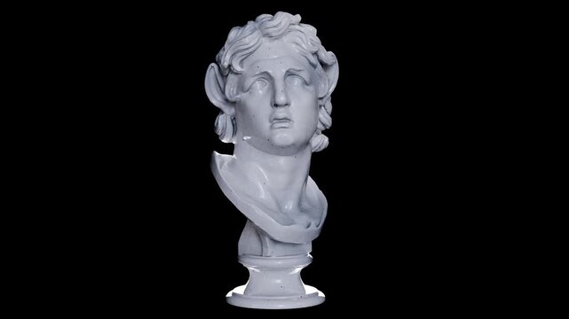 Religious Sculpture of Sea Centaur Bust Classical Art Render