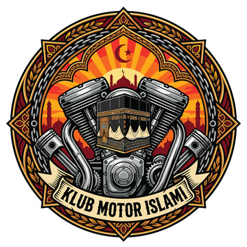 v-twin engine vector image as patch